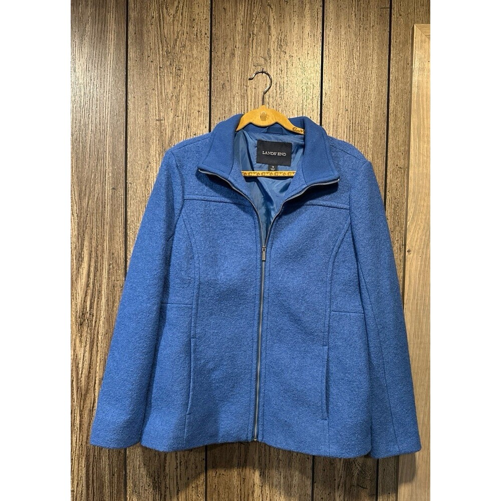 Lands End Wool Blend Zippered Coat - Picture 1 of 4